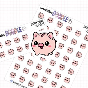 Piggy Bank Planner Stickers | IC-02 | Icon Stickers | savings stickers