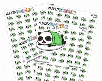 Nap Time Planner Stickers | IC-57 | kawaii panda sleep icons
