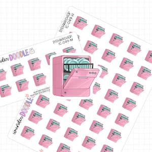 Stickers pour agenda pour lave-vaisselle | IC-049 | tâches ménagères, programme de nettoyage