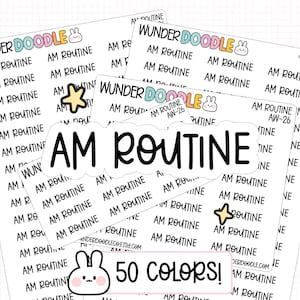 AM Routine Planner Stickers | Font AW | AW-26 | morning routine stickers
