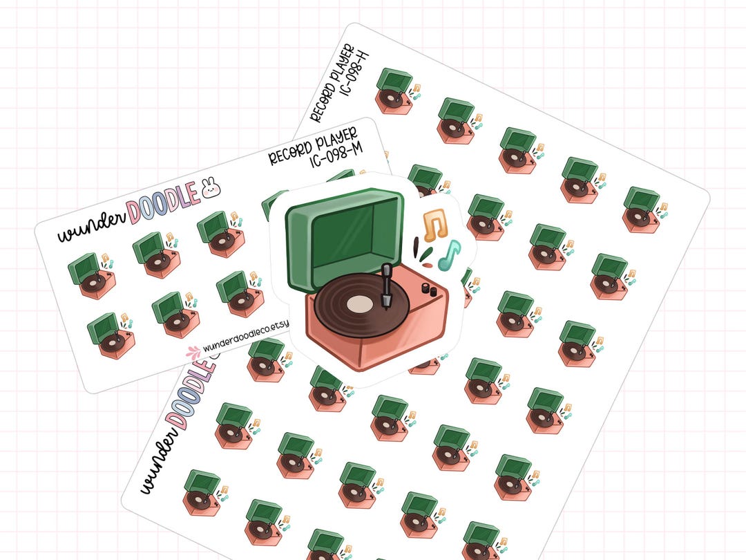Master Recording Sticker Record Player Planner Stickers | IC-098 | Music Icon Stickers - Etsy