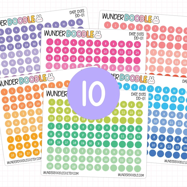 Date Dot Planner Stickers | DD-01 | mini planner dates