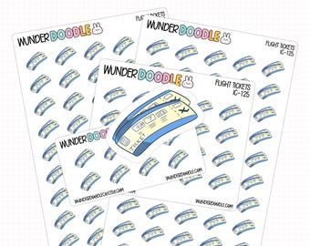 Flight Tickets Planner Stickers | IC-125 | travel icon stickers
