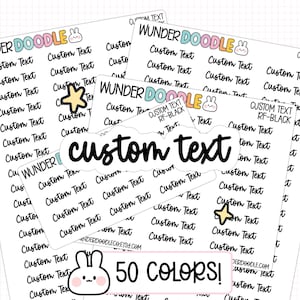 Benutzerdefinierter Text-Sticker | Schriftfarbe FR | HERF-BENUTZERDEFINIERT | individuelle Aufkleber