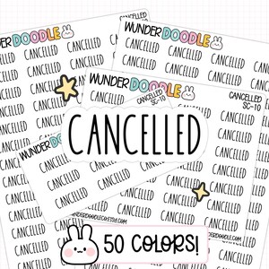 Geannuleerde plannerstickers | Lettertype SC | SC-10 | functionele stickers
