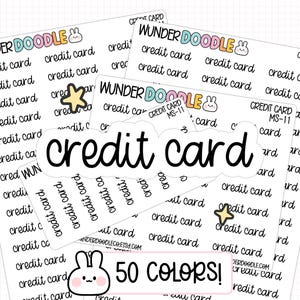 Kreditkarte Planer Sticker | MS-11 | Schriftart MS | Geldscheinaufkleber