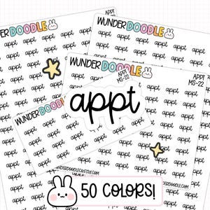 Appt Sticker | MS-22 | Schriftart MS | funktionelle Aufkleber