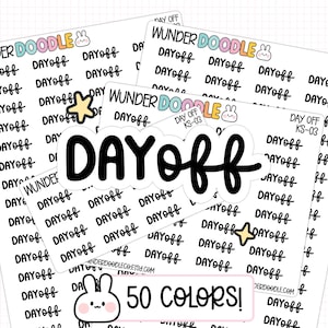 Dag vrij planner stickers | KS-03 | Lettertype Duo KS | werkstickers