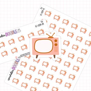 TV Planner Stickers | IC-039 | television planner stickers, currently watching stickers
