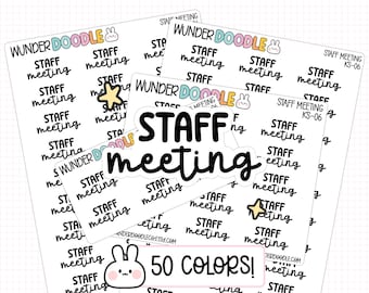 Staff Meeting Planner Stickers | KS-06 | Font Duo KS | work stickers, to do stickers