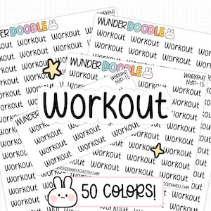 Workout Planner Stickers | NYP-15 | Font NYP | functional stickers, fitness stickers