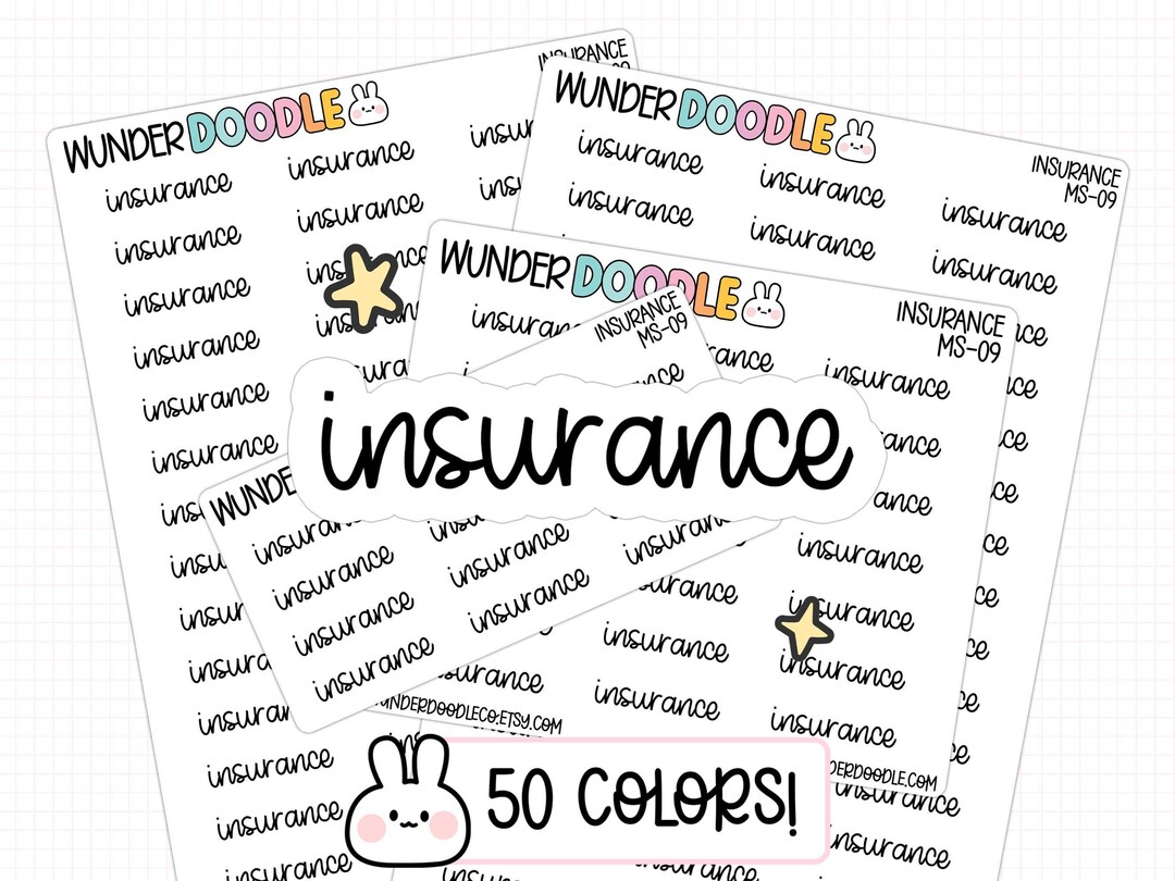 Insurance Planner Stickers | MS-09 | Bill Tracker, Budgeting Tool - Etsy