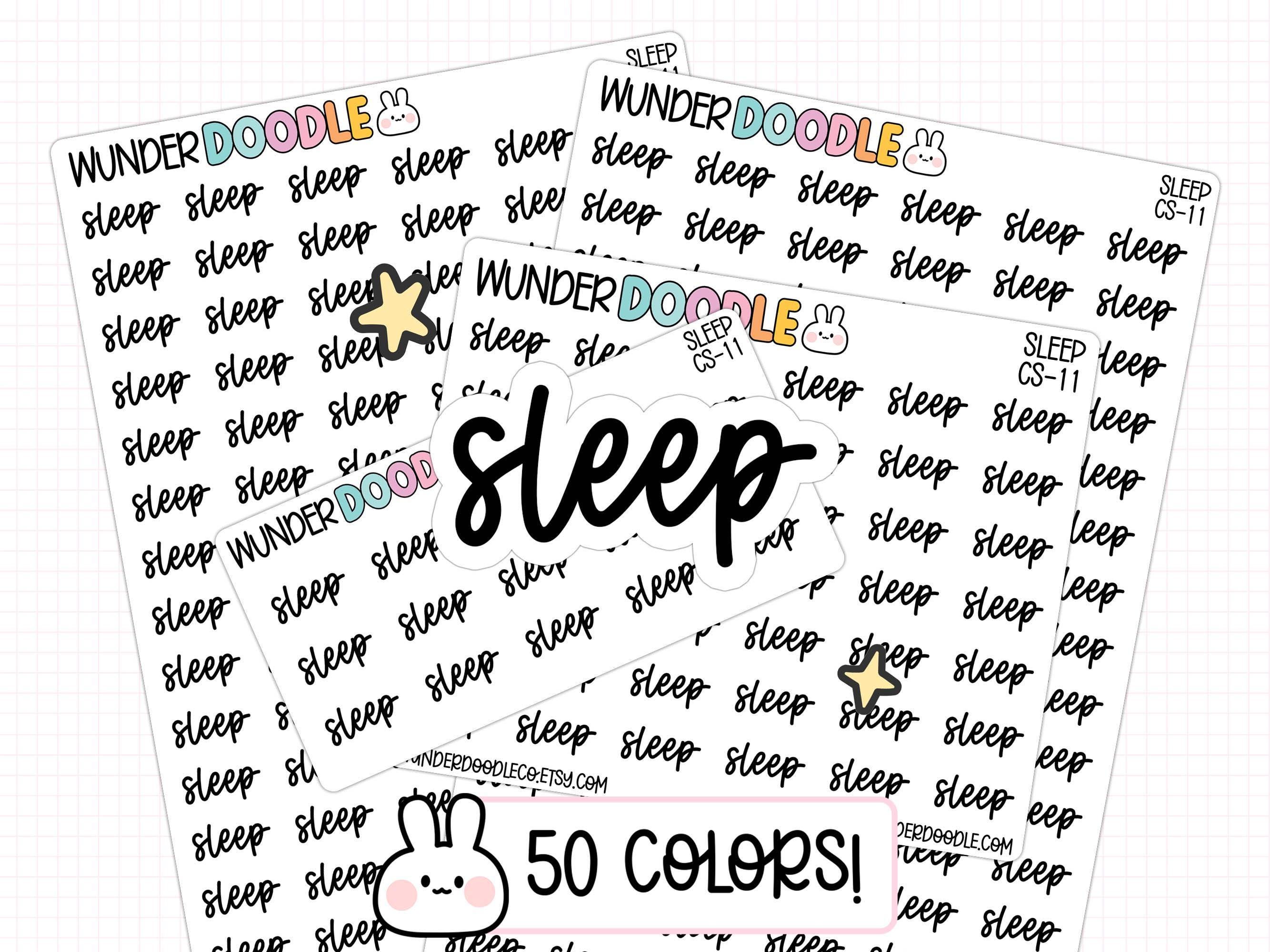 Sleep Mode Sticker Sleep Planner Stickers | Font CS, PM Routine - Etsy