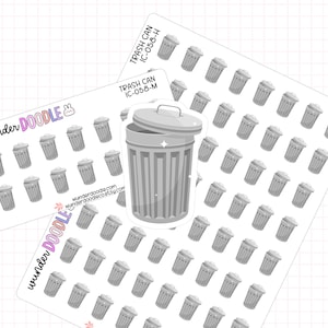 Stickers poubelles de l'agenda | IC-058 | Stickers agenda hebdomadaire, stickers corvée