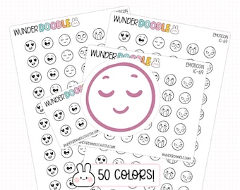 Pegatinas de emojis para planificador / IC-69 / pegatinas para registrar el estado de ánimo, iconos de emociones