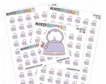 Tea Kettle Planner Stickers | IC-106 | cozy icon sticker