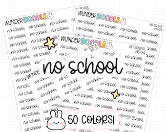 No School Planner Stickers | MS-24 | Font MS | functional stickers