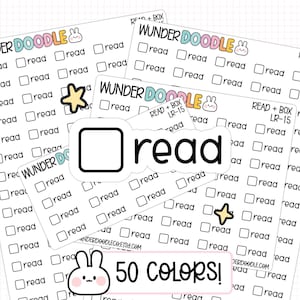 Pegatinas para planificador de lectura con caja / Fuente LR / LR-15 / pegatinas escolares