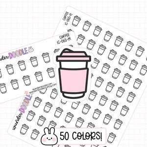 Coffee Planner Stickers | IC-065 | coffee date stickers, coffee icon stickers