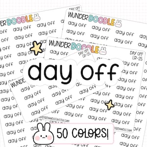 Day Off Planner Stickers | LR-25 | Font LR | work stickers