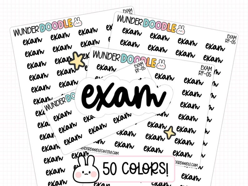 exam planner stickers, exam stickers, college planner, college stickers