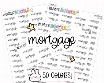Mortgage Planner Stickers | MS-04 | Font MS | bill stickers