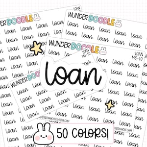 Stickers pour planificateur de prêt | MS-10 | Police MS | autocollants de facture