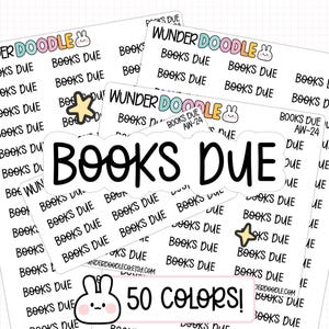 Books Due Planner Stickers | Font AW | AW-24 | library stickers