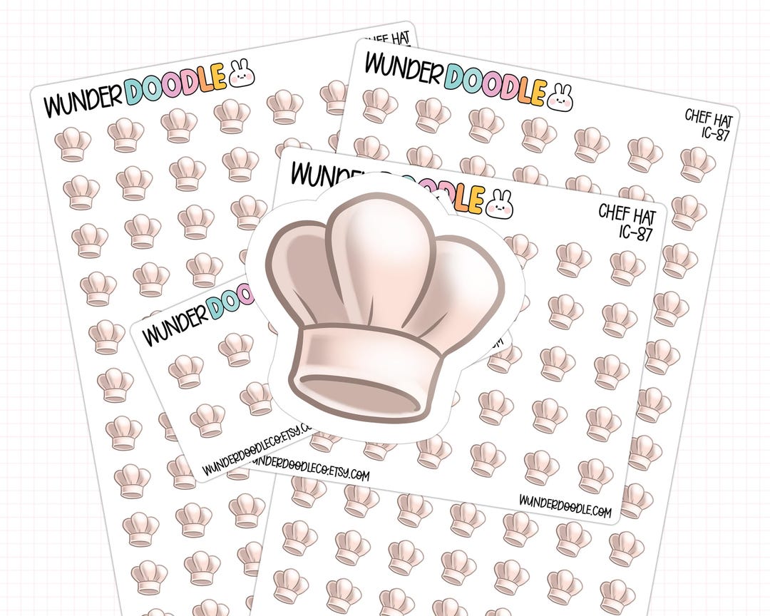 Chef's Hat Planner Stickers | IC-87 | Cooking Icon Stickers - Etsy