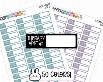 Therapy Appt Planner Stickers | BOX-05 | appointment reminder labels