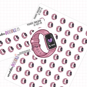 Plannerstickers fitnesstracker | Pictogramstickers | IC-027 | stickers fitnesshorloge, stappentrackerstickers