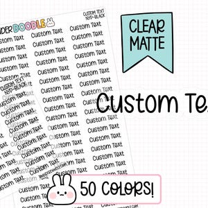 Custom Text Planner Stickers | CLEAR MATTE | custom planner stickers