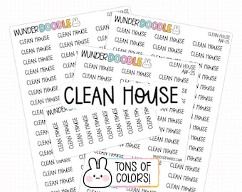 Clean House Planner Stickers | AW-25 | cleaning sticker