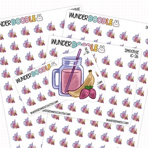 Smoothie Planner Stickers | IC-36 | Food Tracker Icons image 1