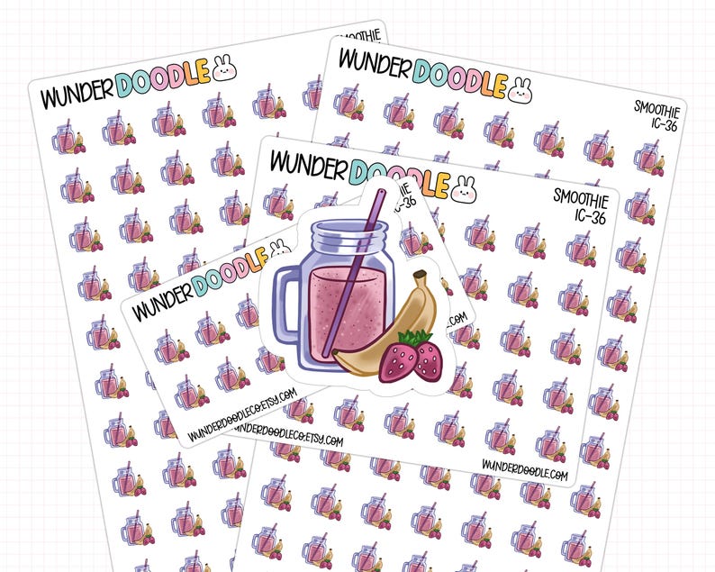 Smoothie Planner Stickers | IC-36 | Food Tracker Icons image 1