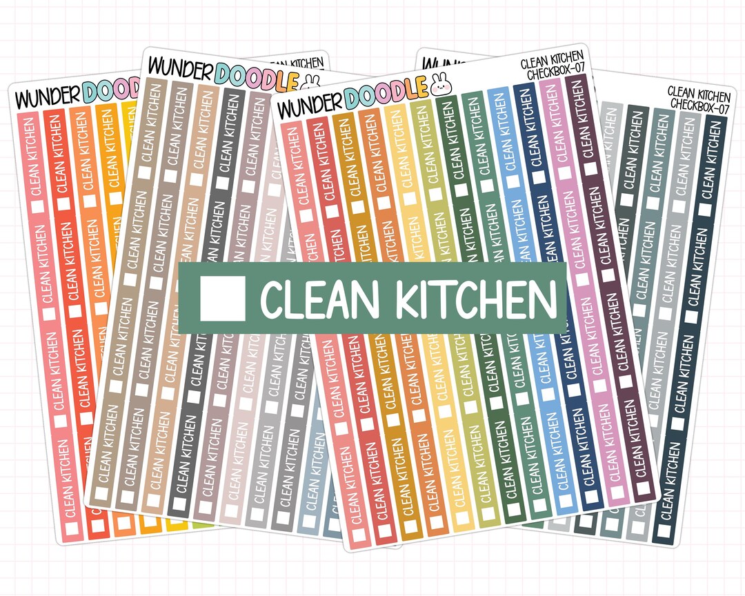 Clean Kitchen Planner Stickers | CHECKBOX-07 | Chore Reminder - Etsy