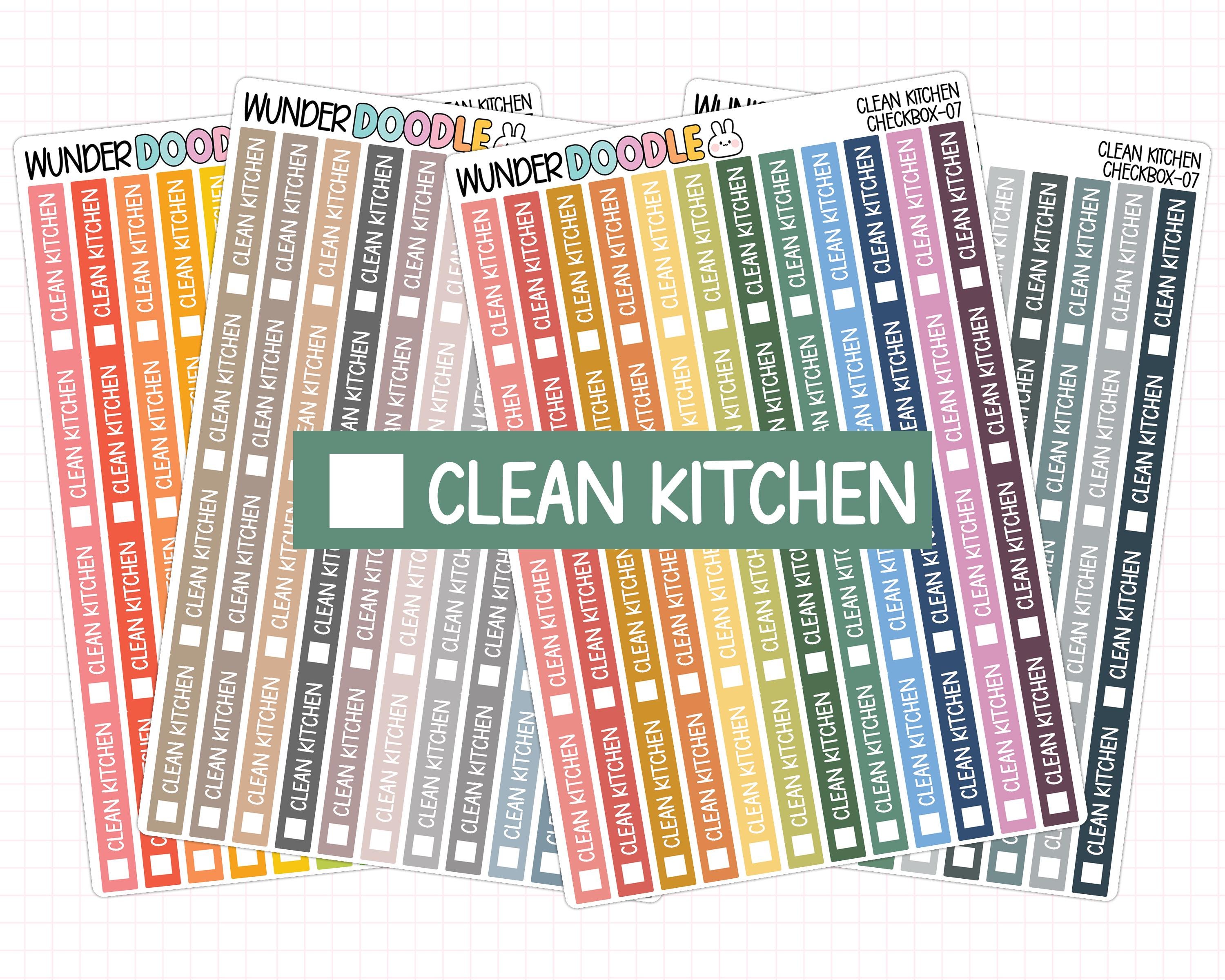 Clean Kitchen Planner Stickers | CHECKBOX-07 | Chore Reminder - Etsy