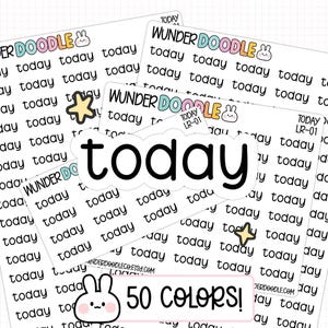 Today Planner Stickers | Font LR, Goal Setting (0.78"x0.3")