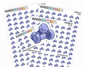 Dumbbell Planner Stickers | IC-25 | Fitness Journal Stickers