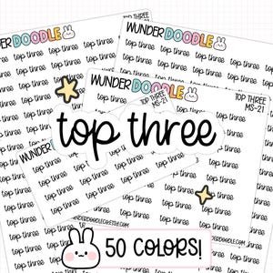 Top Three Planner Stickers | Font MS | top 3 priority stickers