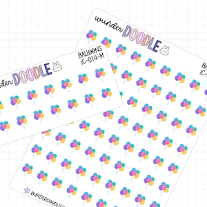 Plannerstickers ballonnen | IC-014 | Pictogramstickers | stickers verjaardagsplanner, feeststickers