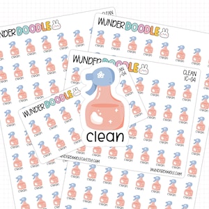 Cleaning Planner Stickers | Spray Bottle Icon Stickers