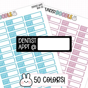 Dentist Appt Planner Stickers | Font AW | BOX-03 | appointment reminder stickers