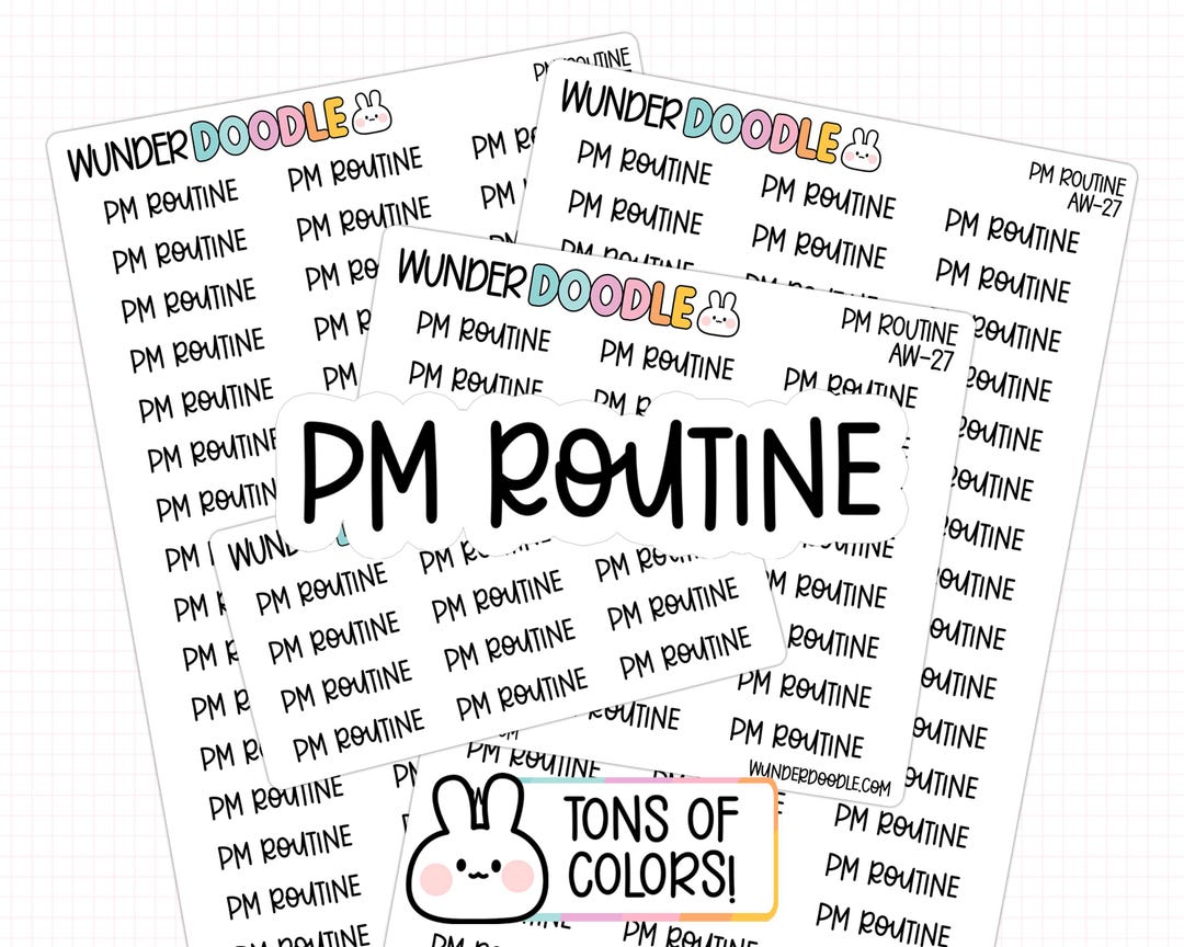 PM Routine Planner Stickers | AW-27 | Night Routine Sticker - Etsy