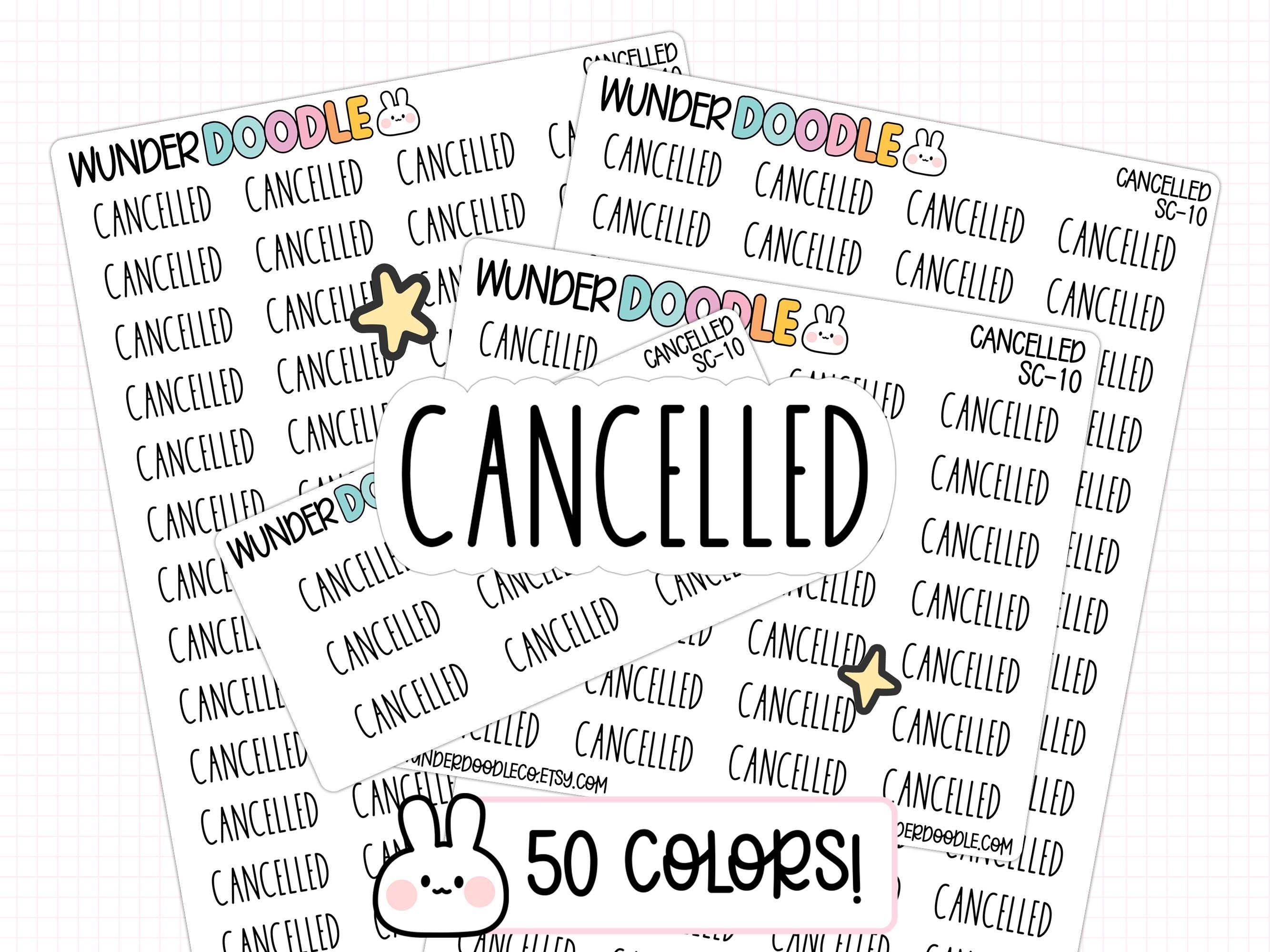 Cancelled Planner Stickers | SC-10 | Functional Stickers - Etsy