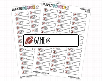 Pegatinas para planificador de partidos de fútbol americano / CAJA-19 / etiquetas para calendarios deportivos