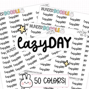 Lazy Day Planner Stickers | KS-13 | Font Duo KS | self care stickers