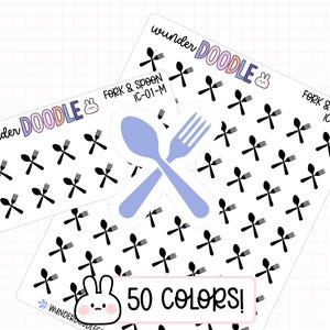 Fork & Spoon Planner Stickers | IC-01 | Icon Stickers | meal stickers