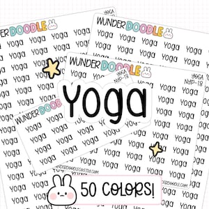 Adesivi per pianificatore yoga / NYP-18 / Font NYP / adesivi per esercizi, adesivi per fitness
