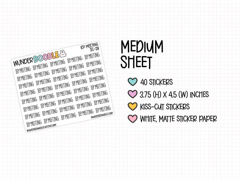 IEP Meeting Planner Stickers | SC-28 | Font MS | functional stickers image 3